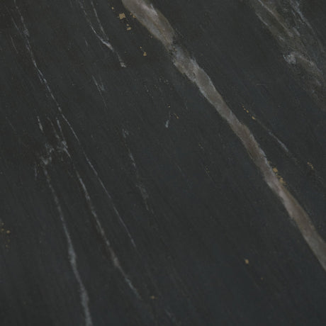 Bellancia Nero Black Marquina Marble Pedestal Side Table from Mercana - Luna Furniture