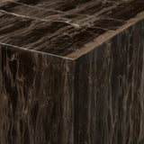 Quadra 20" Solid Cappuccino Marble Square Coffee Table from Mercana - Luna Furniture