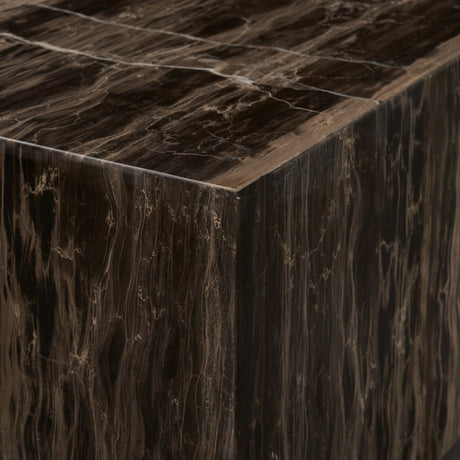 Quadra 20" Solid Cappuccino Marble Square Coffee Table from Mercana - Luna Furniture