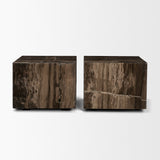 Quadra 20" Solid Cappuccino Marble Square Coffee Table from Mercana - Luna Furniture