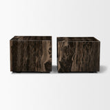 Quadra 20" Solid Cappuccino Marble Square Coffee Table from Mercana - Luna Furniture