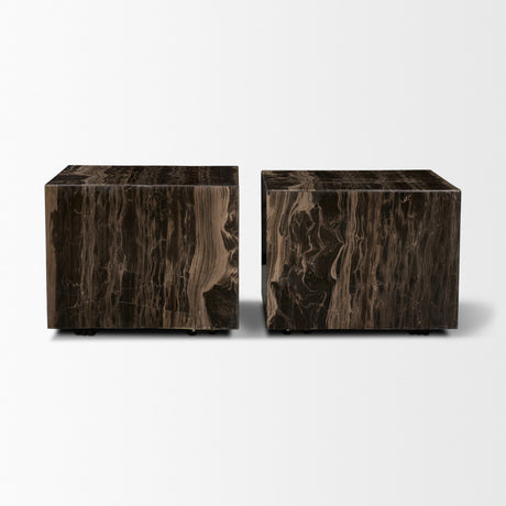 Quadra 20" Solid Cappuccino Marble Square Coffee Table from Mercana - Luna Furniture