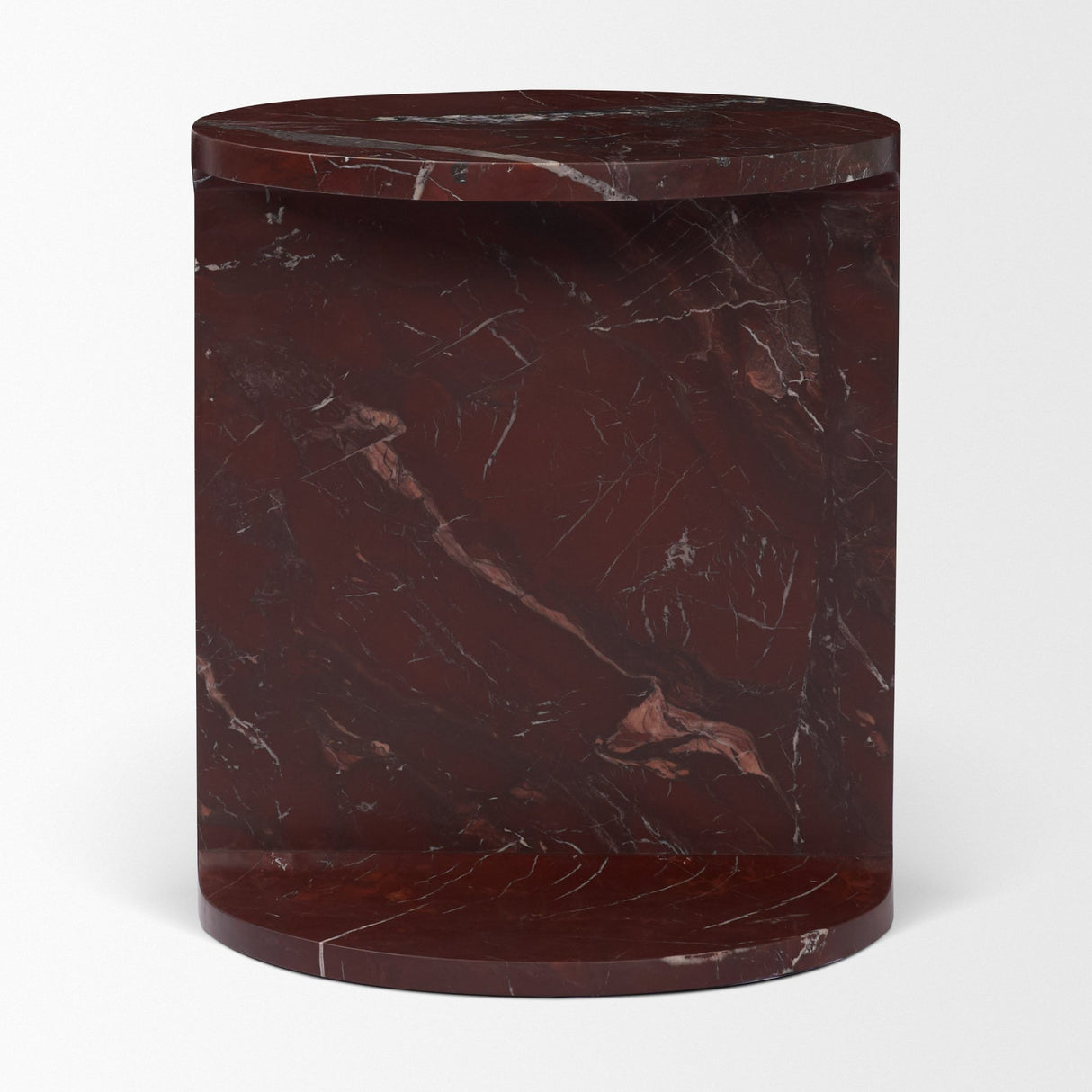 Forma Rosso Red Marble Round Side Table from Mercana - Luna Furniture