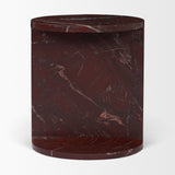 Forma Rosso Red Marble Round Side Table from Mercana - Luna Furniture