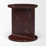 Forma Rosso Red Marble Round Side Table from Mercana - Luna Furniture