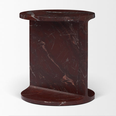 Forma Rosso Red Marble Round Side Table from Mercana - Luna Furniture