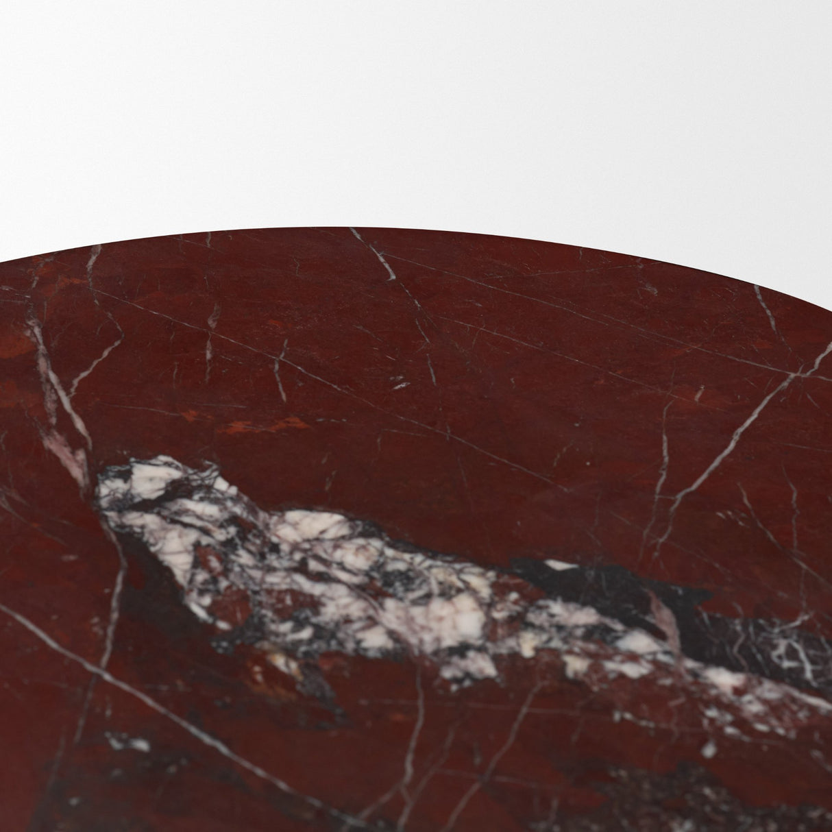Forma Rosso Red Marble Round Side Table from Mercana - Luna Furniture