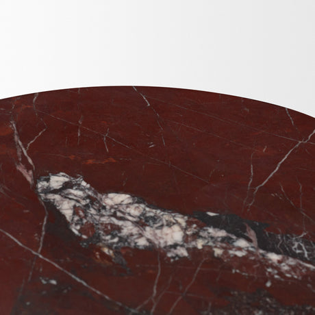 Forma Rosso Red Marble Round Side Table from Mercana - Luna Furniture