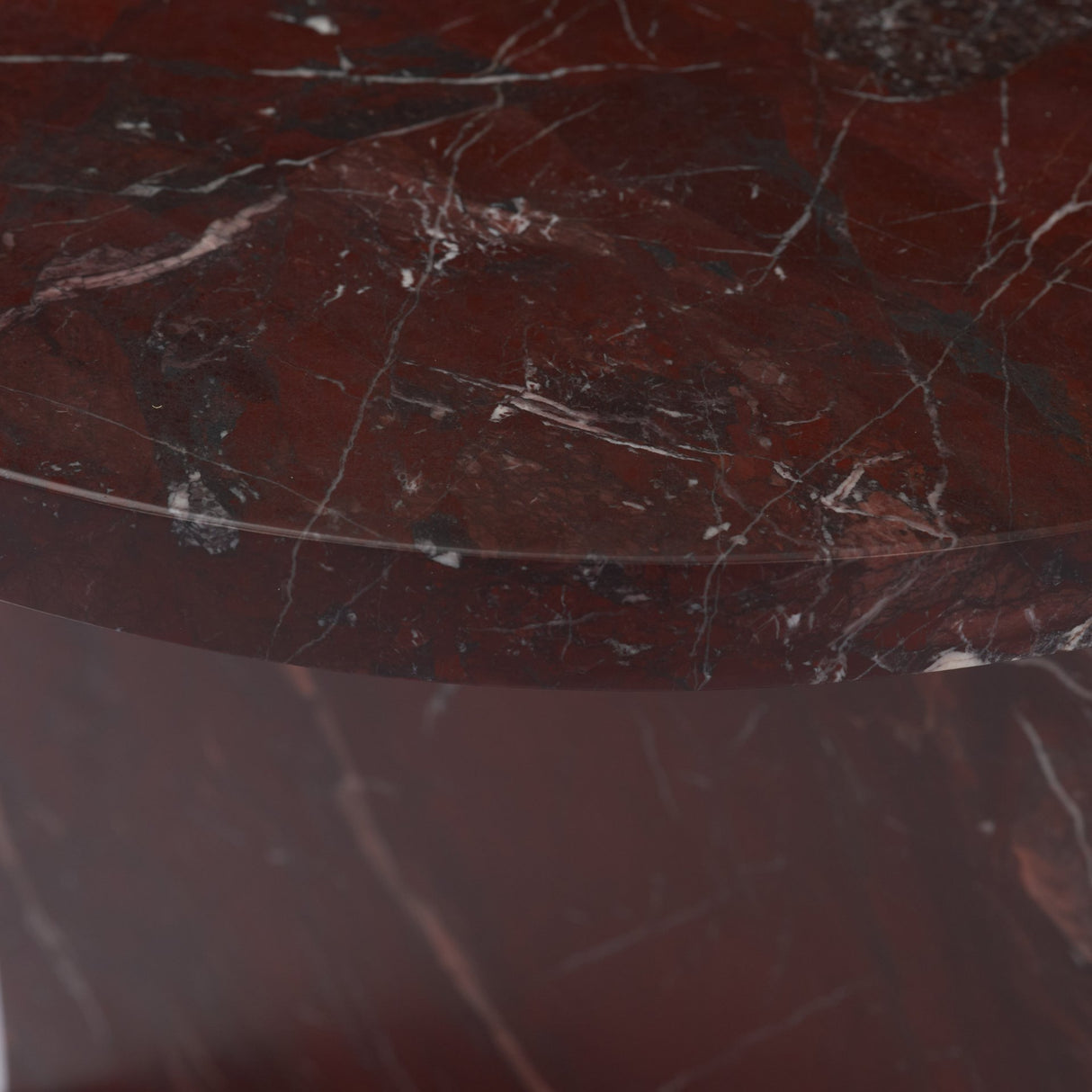 Forma Rosso Red Marble Round Side Table from Mercana - Luna Furniture