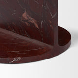 Forma Rosso Red Marble Round Side Table from Mercana - Luna Furniture