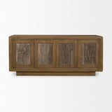 Valterra Dark Brown Wood w/ Cappuccino Marble 4 Door Sideboard from Mercana - Luna Furniture