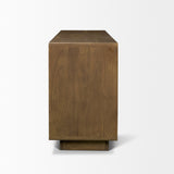 Valterra Dark Brown Wood w/ Cappuccino Marble 4 Door Sideboard from Mercana - Luna Furniture