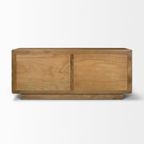 Valterra Dark Brown Wood w/ Cappuccino Marble 4 Door Sideboard from Mercana - Luna Furniture
