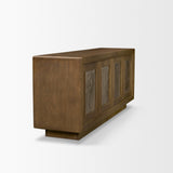 Valterra Dark Brown Wood w/ Cappuccino Marble 4 Door Sideboard from Mercana - Luna Furniture
