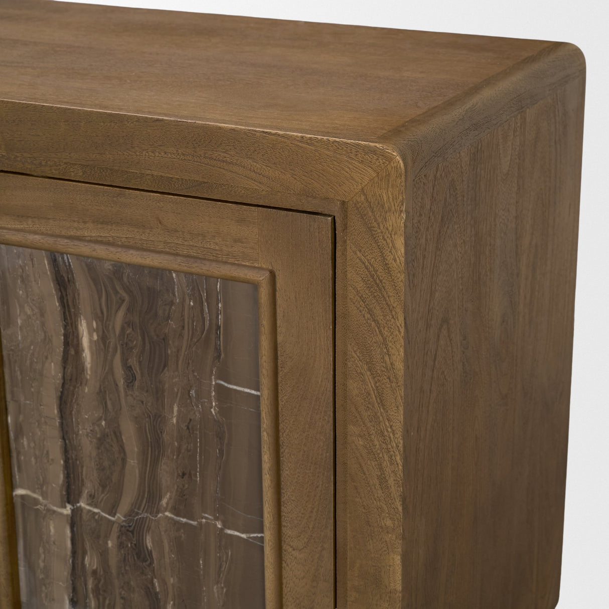 Valterra Dark Brown Wood w/ Cappuccino Marble 4 Door Sideboard from Mercana - Luna Furniture