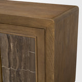 Valterra Dark Brown Wood w/ Cappuccino Marble 4 Door Sideboard from Mercana - Luna Furniture