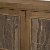 Valterra Dark Brown Wood w/ Cappuccino Marble 4 Door Sideboard from Mercana - Luna Furniture