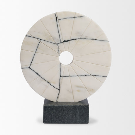 Orin White Marble Round Disc Decorative Object from Mercana - Luna Furniture