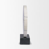 Orin White Marble Round Disc Decorative Object from Mercana - Luna Furniture