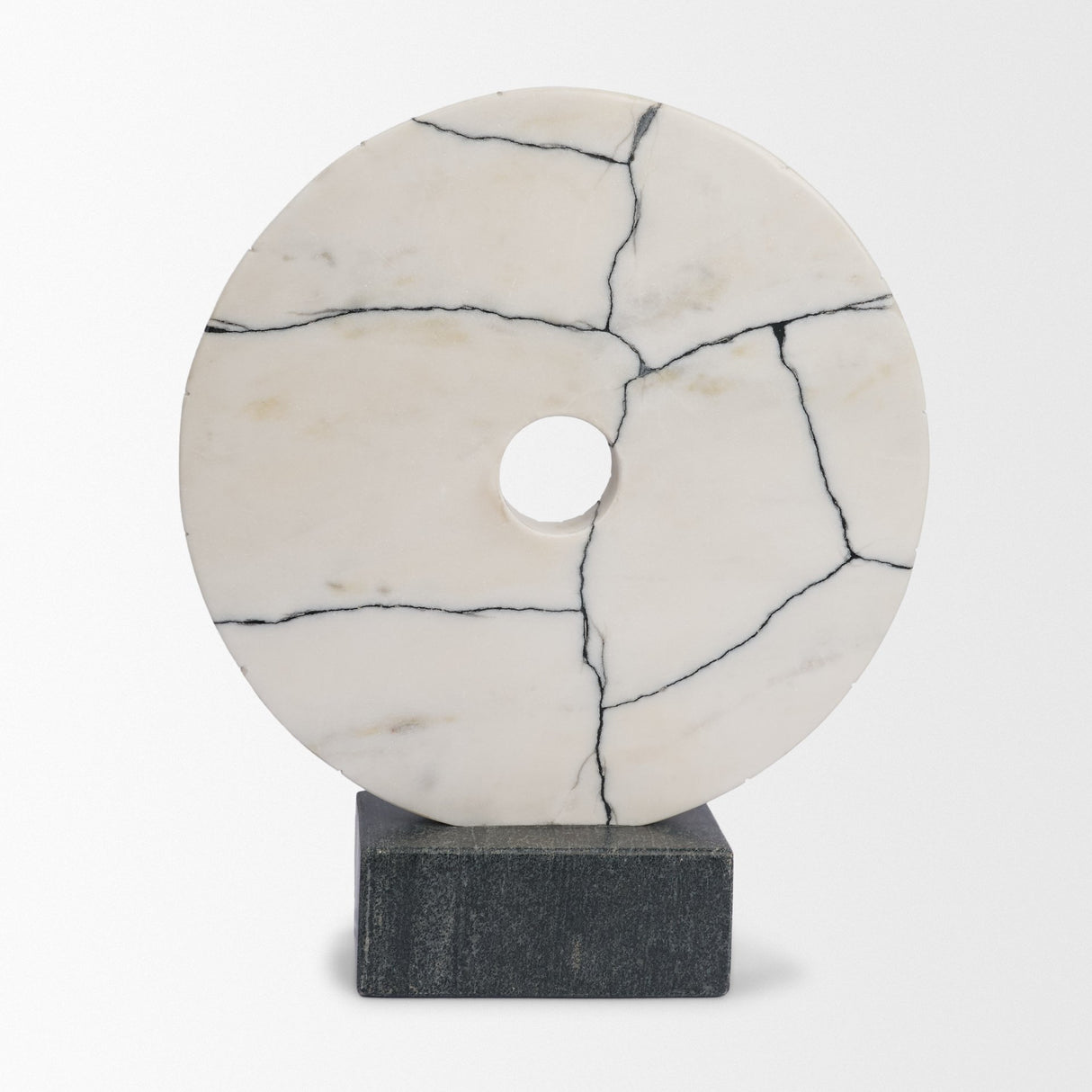 Orin White Marble Round Disc Decorative Object from Mercana - Luna Furniture