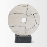 Orin White Marble Round Disc Decorative Object from Mercana - Luna Furniture