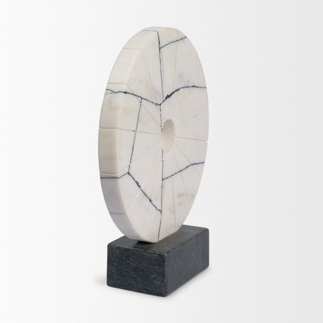 Orin White Marble Round Disc Decorative Object from Mercana - Luna Furniture