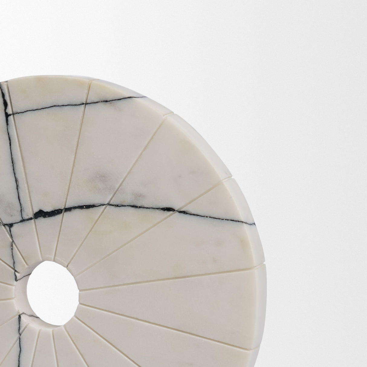 Orin White Marble Round Disc Decorative Object from Mercana - Luna Furniture