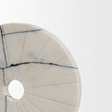 Orin White Marble Round Disc Decorative Object from Mercana - Luna Furniture