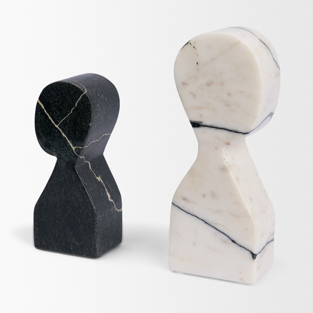 Shadow White & Black Marble Bookends from Mercana - Luna Furniture