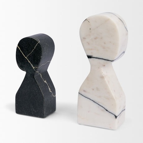 Shadow White & Black Marble Bookends from Mercana - Luna Furniture