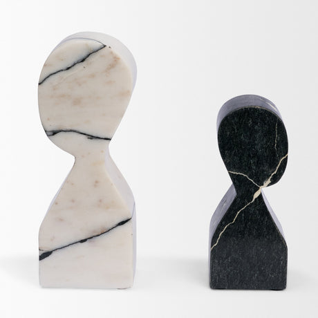 Shadow White & Black Marble Bookends from Mercana - Luna Furniture