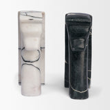 Cavalli Black and White Marble Horse Bookends from Mercana - Luna Furniture