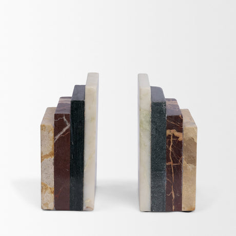 Corte Mixed Marble Stacked Bookends from Mercana - Luna Furniture