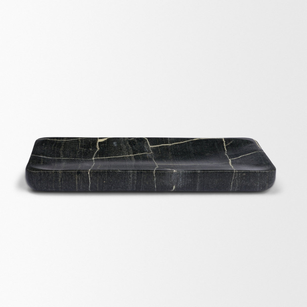 Tratto Rectangular Black Marble Tray from Mercana - Luna Furniture