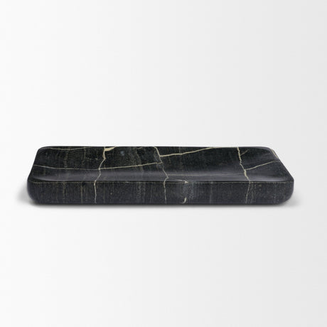 Tratto Rectangular Black Marble Tray from Mercana - Luna Furniture