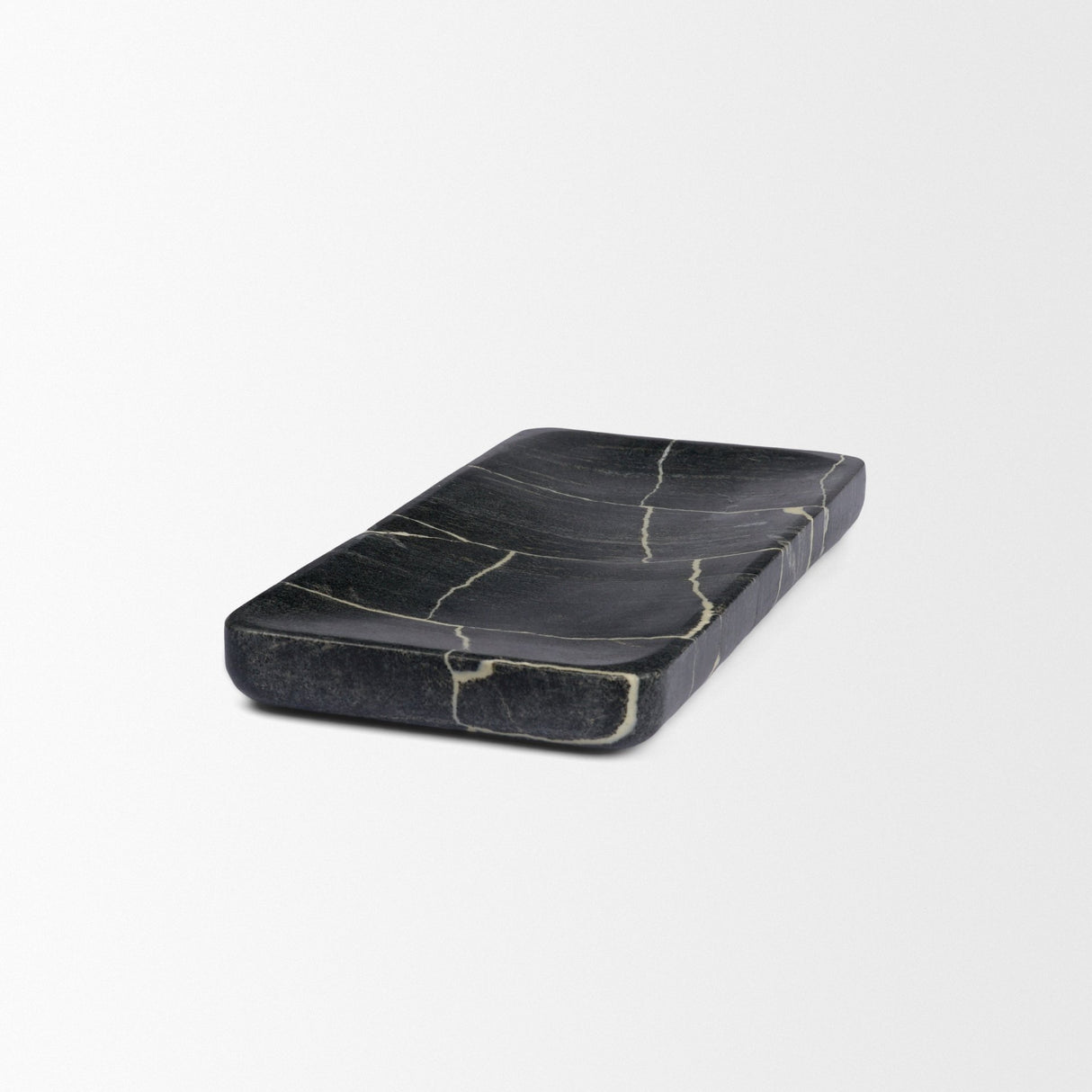 Tratto Rectangular Black Marble Tray from Mercana - Luna Furniture