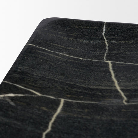 Tratto Rectangular Black Marble Tray from Mercana - Luna Furniture