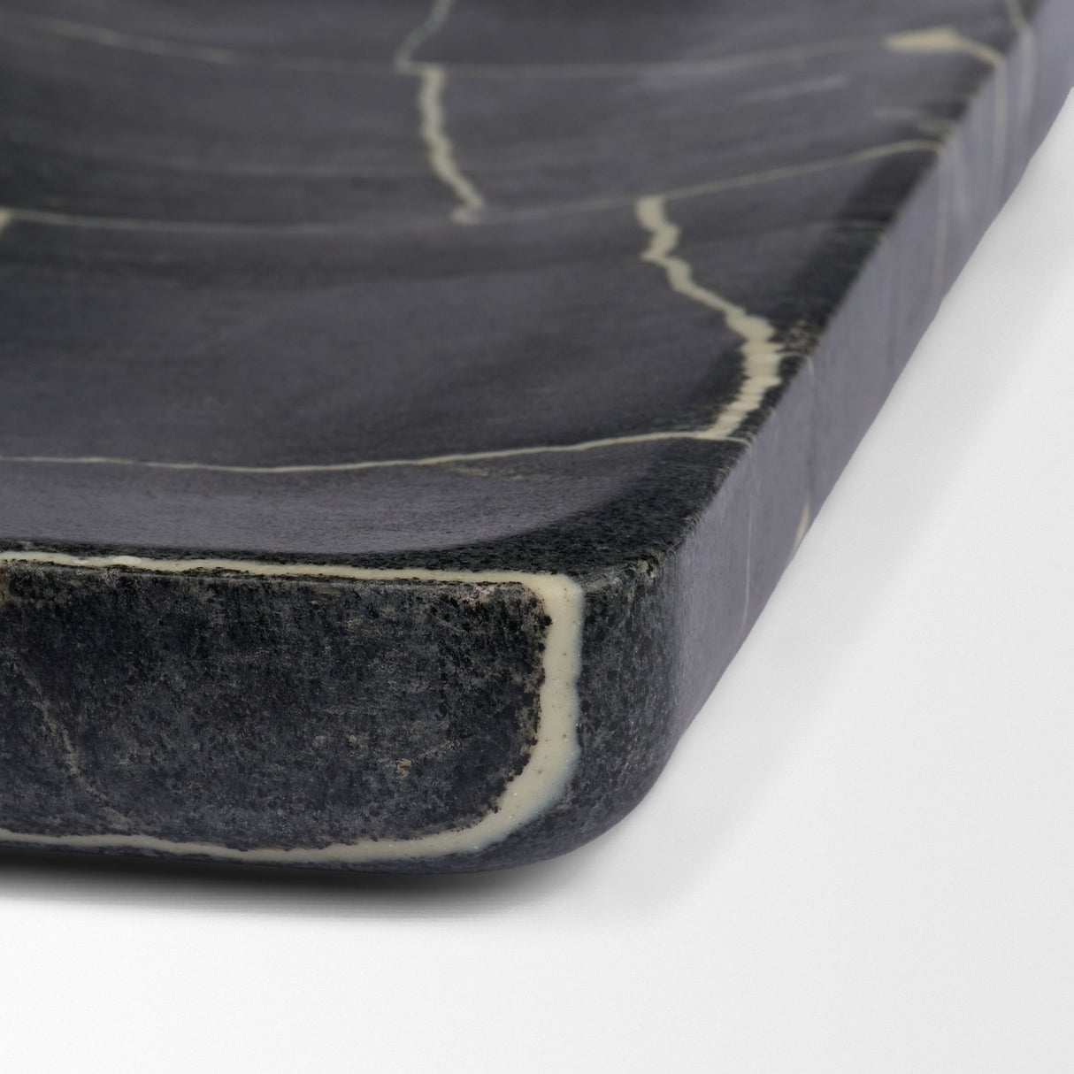Tratto Rectangular Black Marble Tray from Mercana - Luna Furniture