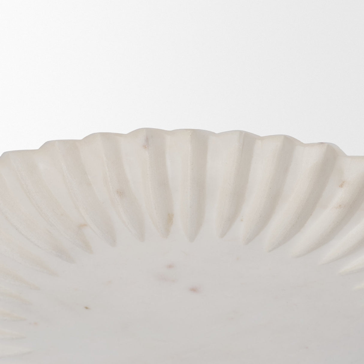 Fiora Round White Marble Scalloped Decorative Bowl from Mercana - Luna Furniture