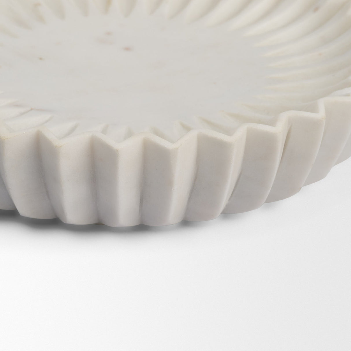 Fiora Round White Marble Scalloped Decorative Bowl from Mercana - Luna Furniture