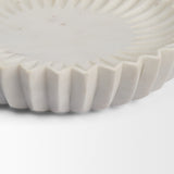 Fiora Round White Marble Scalloped Decorative Bowl from Mercana - Luna Furniture