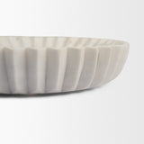 Fiora Round White Marble Scalloped Decorative Bowl from Mercana - Luna Furniture