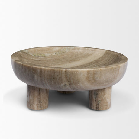 Vasca Gray Marble Decorative Pedestal Bowl from Mercana - Luna Furniture