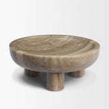 Vasca Gray Marble Decorative Pedestal Bowl from Mercana - Luna Furniture