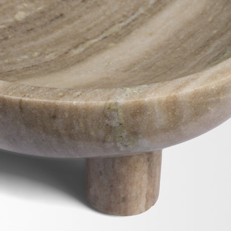 Vasca Gray Marble Decorative Pedestal Bowl from Mercana - Luna Furniture