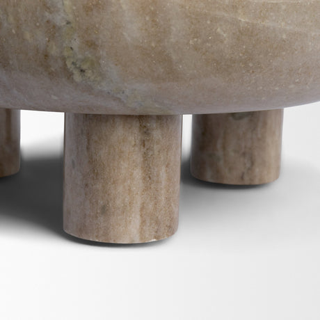 Vasca Gray Marble Decorative Pedestal Bowl from Mercana - Luna Furniture