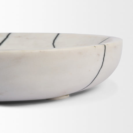 Sintessi Round White Marble Decorative Bowl from Mercana - Luna Furniture