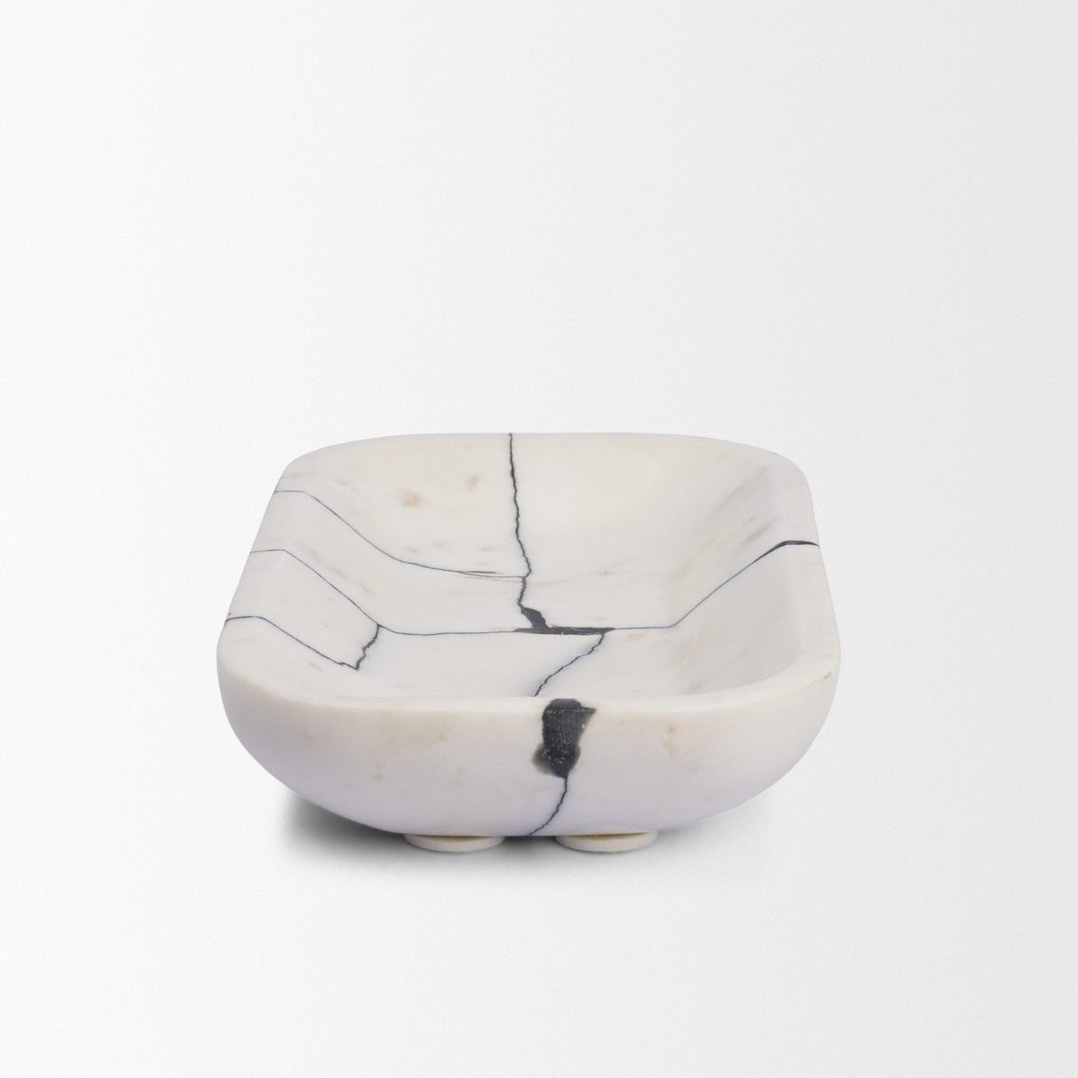 Sintessi Rectangular White Marble Decorative Bowl from Mercana - Luna Furniture