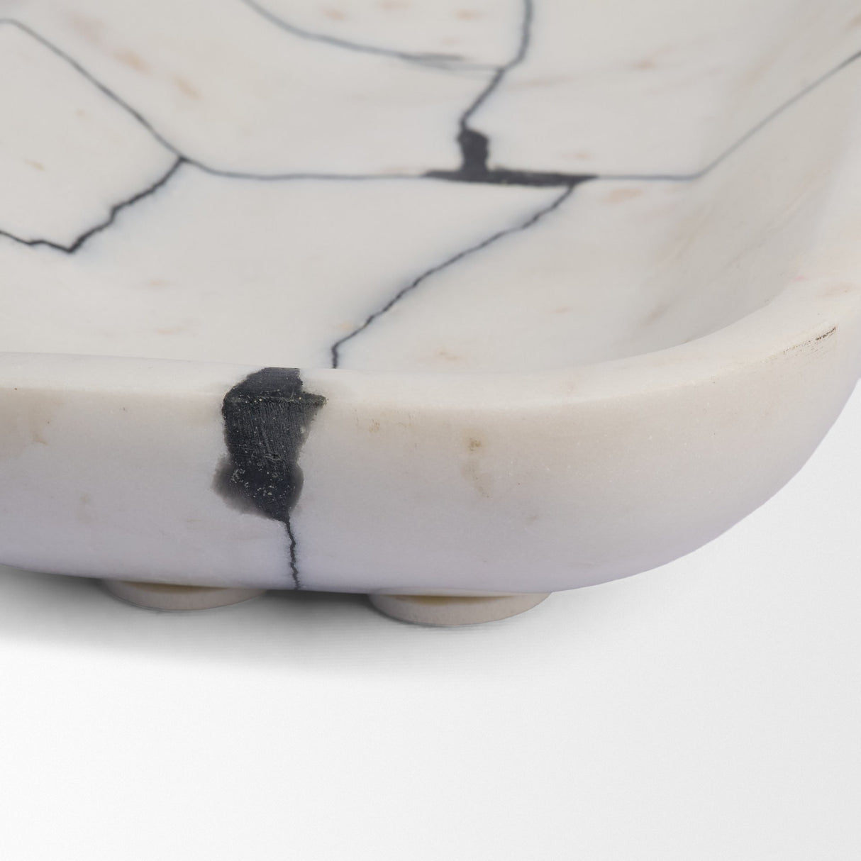 Sintessi Rectangular White Marble Decorative Bowl from Mercana - Luna Furniture