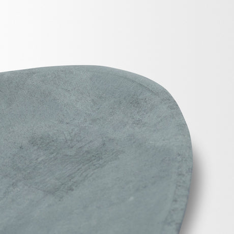 Tria Rounded Triangular Grey Marble Decorative Tray from Mercana - Luna Furniture